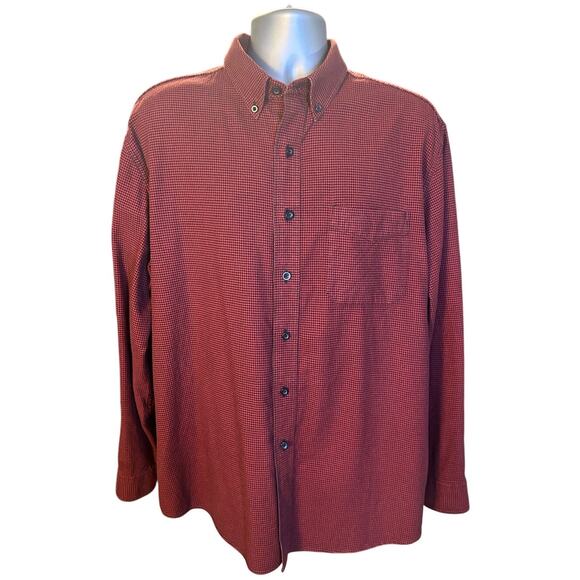 L.L. Bean Red and Black Plaid Traditional Fit Long Sleeve Button Down Size XL - Picture 1 of 7